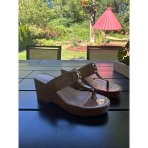 Sam Eldeman Yardlie Tan Leather Wedge Size 9.5